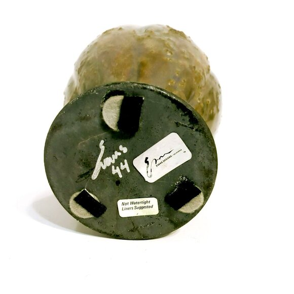 Vintage Tony Evans Designs Studio Raku Pottery Vase Brown Iridescent Textured - Picture 6 of 6